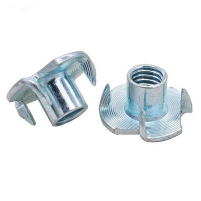 UNC Chèn một nửa chỉ Kẽm trắng M10 Bốn ngạnh Tee Nuts Thép carbon