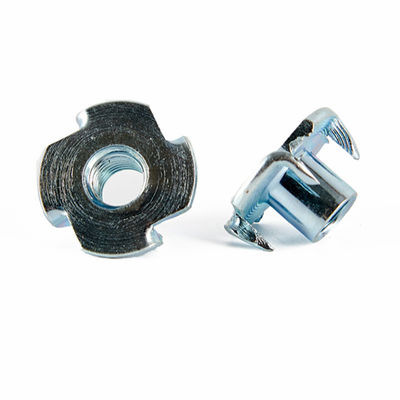 UNC Chèn một nửa chỉ Kẽm trắng M10 Bốn ngạnh Tee Nuts Thép carbon