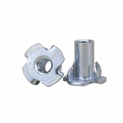 UNC Chèn một nửa chỉ Kẽm trắng M10 Bốn ngạnh Tee Nuts Thép carbon